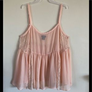 Torrid light pink sheer top